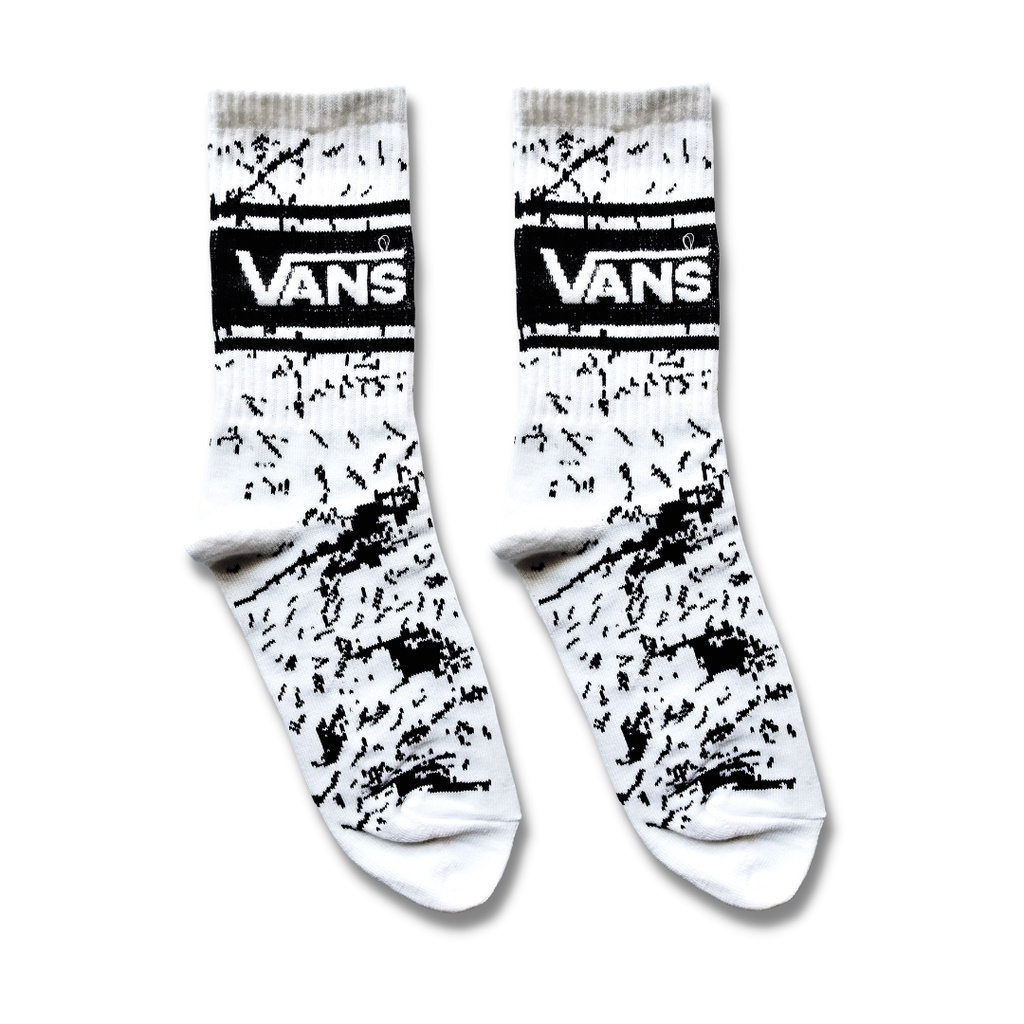 Kaos Kaki Oldschool Skate - Kaos Kaki Premium - Andalusia Official-Vans Corak Putih