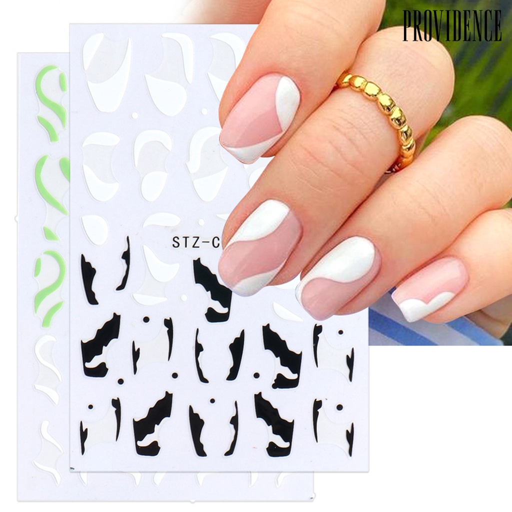 Providence Nail Sticker French Style DIY Colorful Line Decal Powder 3D Transfer Slider for Manicure