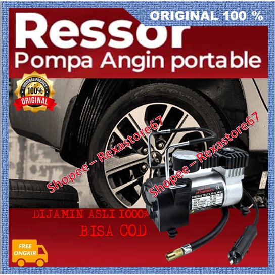 Ressor Pompa Angin Portable Pompa Ban Mobil Air Compressor ASLI