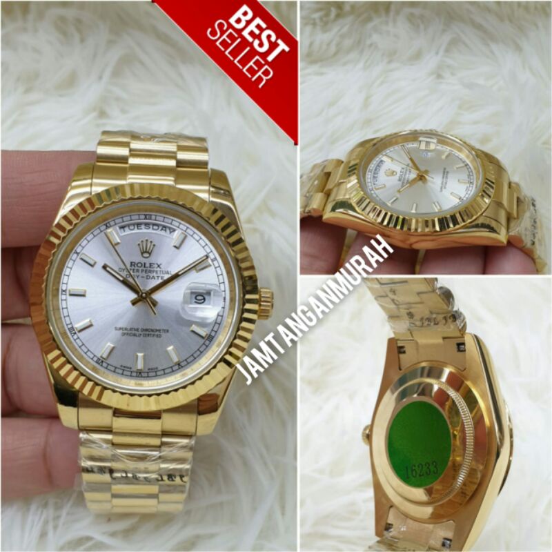 JAM TANGAN PRIA ROLEX DAYDATE AUTOMATIC ROSEGOLD KUALITAS ORIGINAL