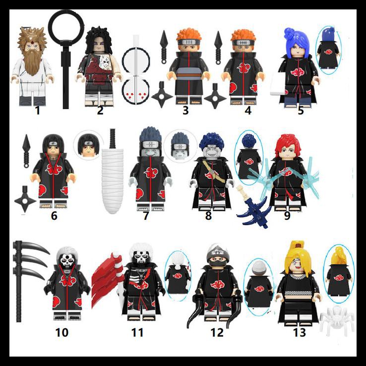 Naruto Akatsuki Hidan Kakuzu Sasori Deidara Zetsu Minifigure Lego Kw - 1