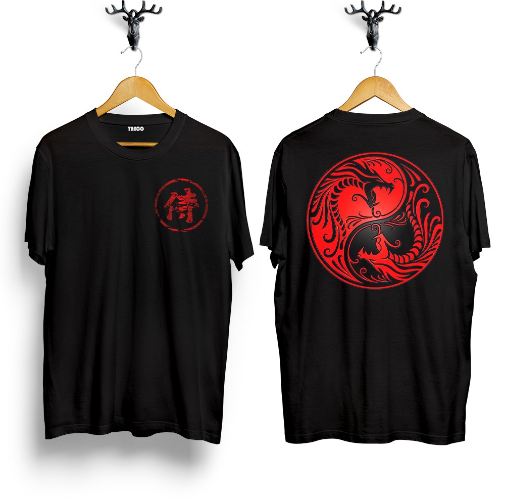 JNJ _ KAOS T-SHIRT SAMURAI JEPANG/KAOS SAMURAI TWO DRAGON/KAOS JEPANG/BAJU DISTRO/KAOS TRENDY