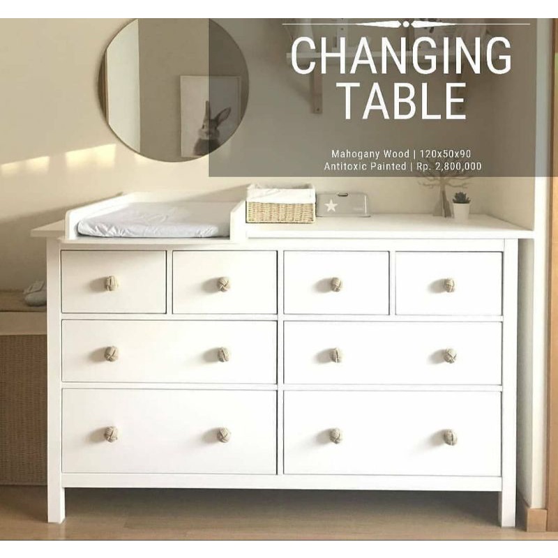 baby tafel changing table meja laci bayi meja baju bayi