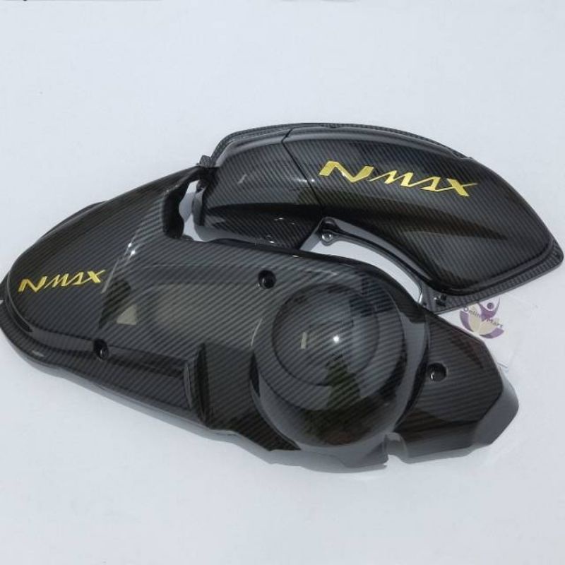 Cover cvt plus hawa Nmax karbon Tulisan gold Carbon Hitam