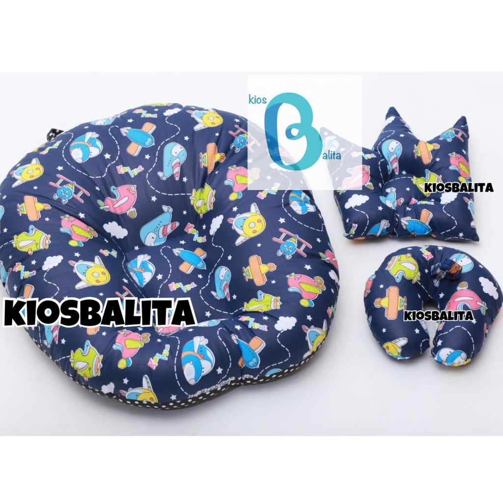 PAKET SOFA KASUR BAYI + BANTAL DOT BAYI + BANTAL PEYANG CROWN (TERMURAH) / BABY LOUNGER NEWBORN