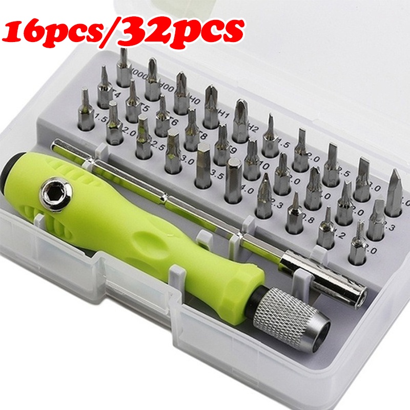 PAKET Tool Repair 32 In 1 Obeng Set Presisi Mini Magnetic Screwdriver Bits Kit Ponsel IPad Camera laptop komputer Jam Maintenance