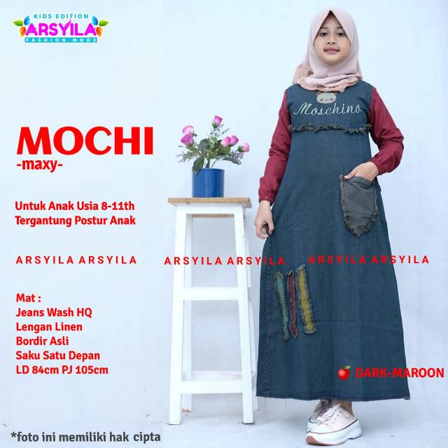 Mochi/ Arisa Baju Dress Anak Jeans Ori Arsyila
