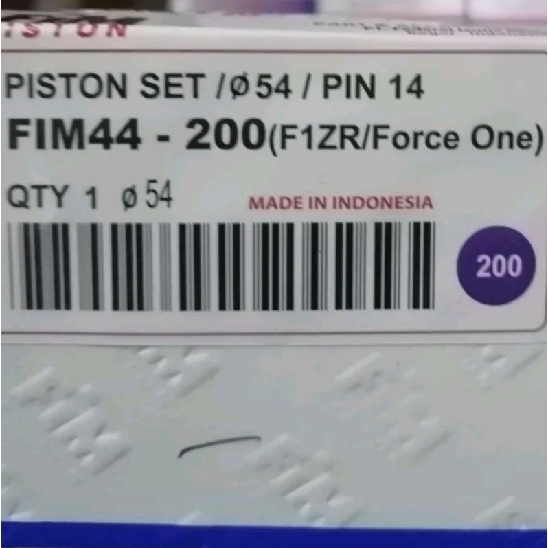 Piston seher kit f1zr force 1 2tak oversize 200 fim