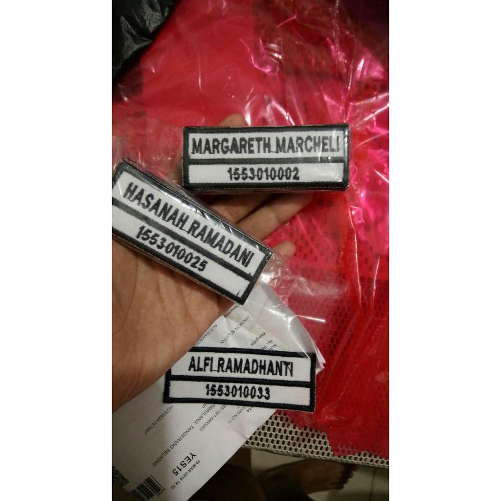 

YUK BELI BORDIR NAMA / PATCH NAMA / NAME TAG / PAPAN NAMA - GUDEP KEKINIAN