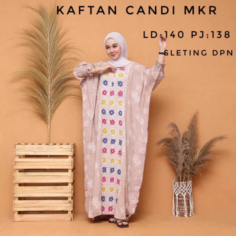 Gamis kaftan candi mekar Busui