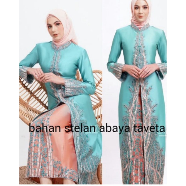 Setelan POLA abaya bordir,bahan TAVETA SILK