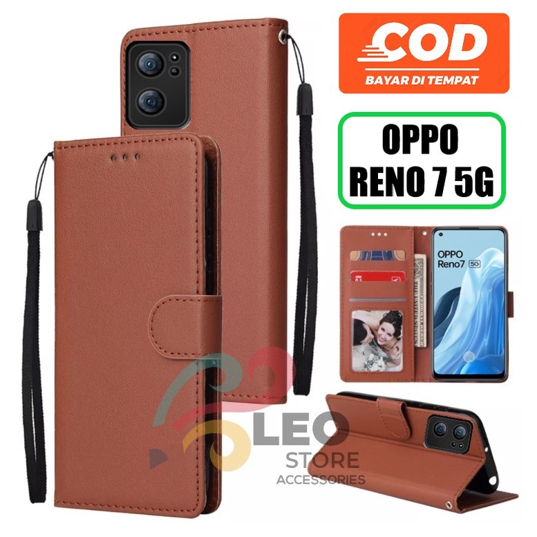 DOMPET HP UNTUK OPPO RENO 7 5G NEW 2022 LEATHER FLIP CASE UNTUK OPPO RENO 7 5G NEW 2022