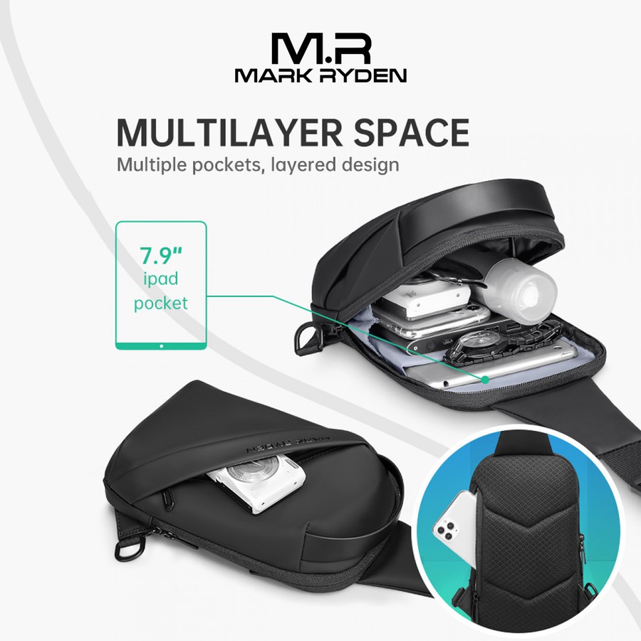 Tas Selempang MARK RYDEN MR8518 Original Ori Sling Bag Pria Cowok Cowo