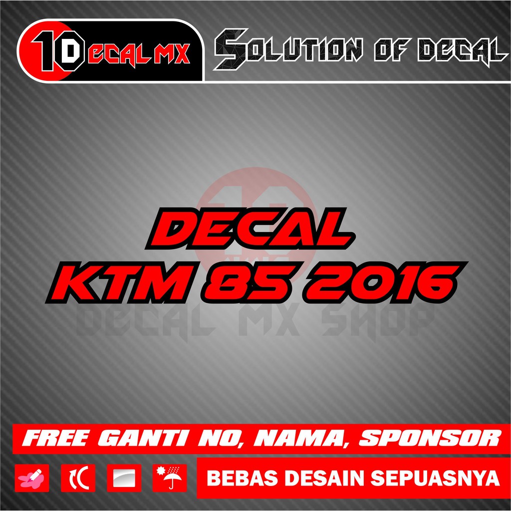 DECAL KTM 85 2016