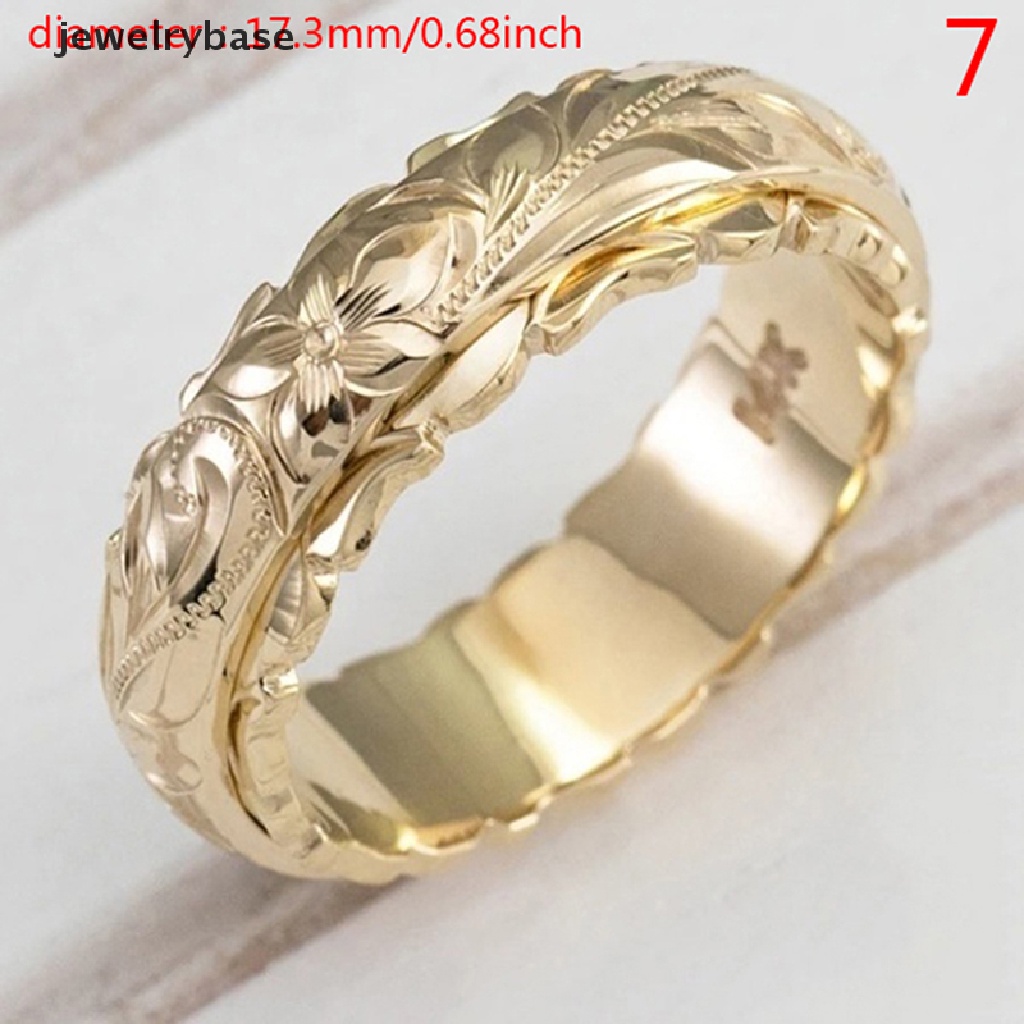 Cincin Emas 14k Desain Ukiran Bunga Untuk Wanita