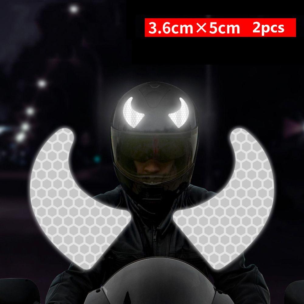 Populer Helm Motor Decal Waterproof Arrows Eyes Tanduk Setan Night Warning Sign