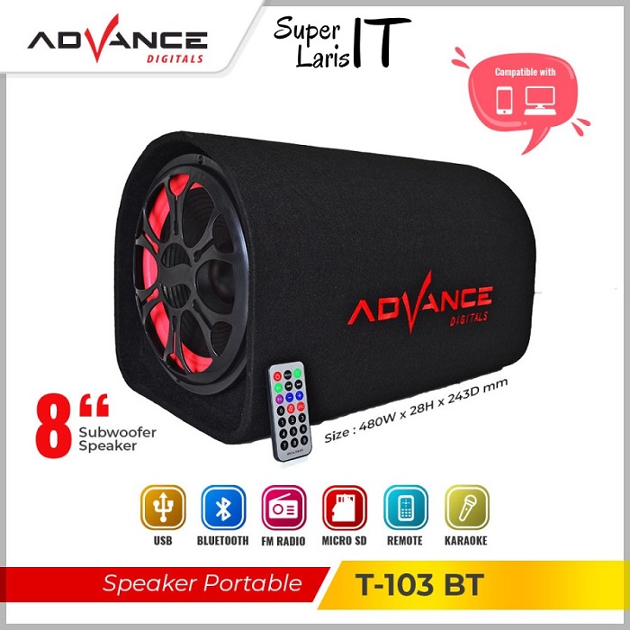 Advance T 103BT / T-103 BT 8" Remote Speaker Bluetooth