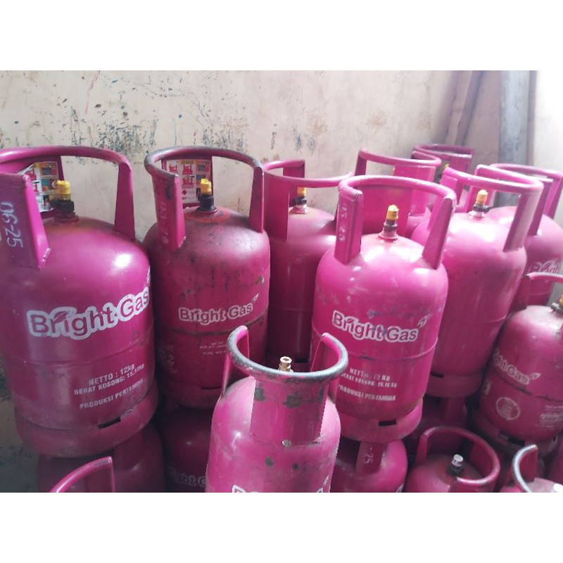 Gas Elpiji bright gas 12 kg tabung dan isi 12kg gas biru gas pink