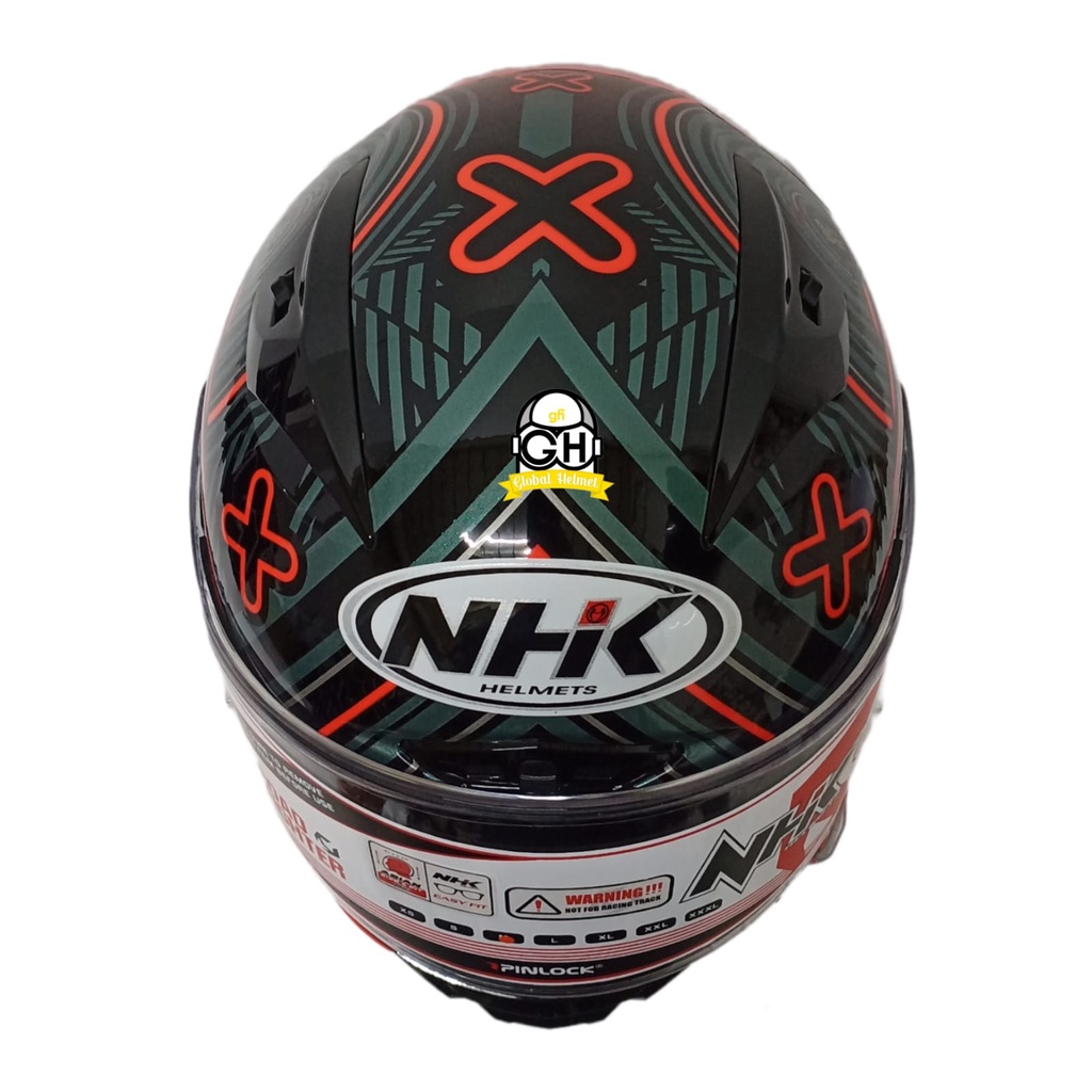 NHK HELM GPR TECH STREET TARGET BLACK RED GLOSSY GP R TECH