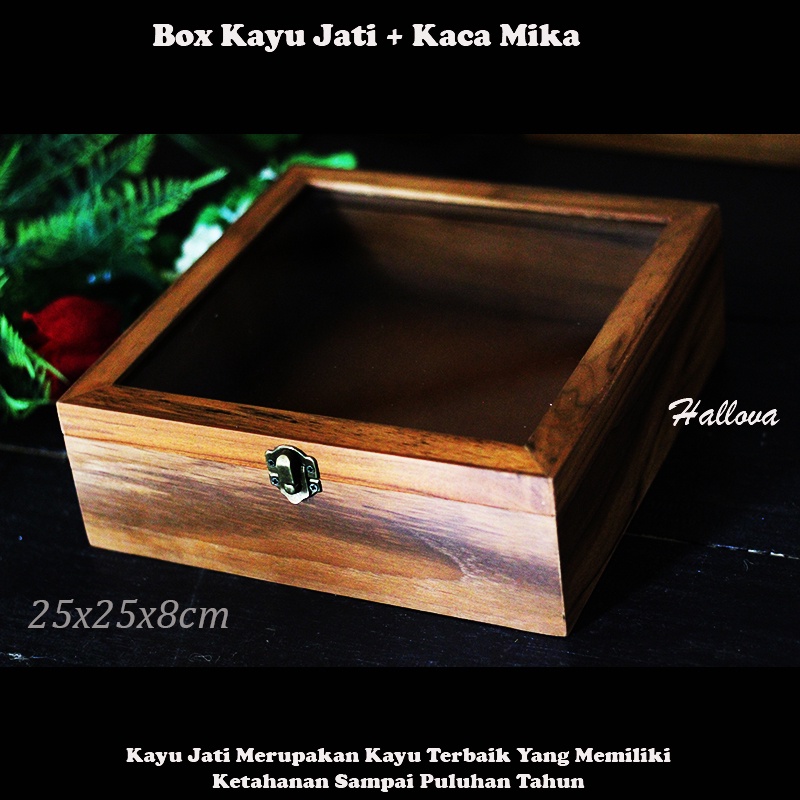 

Kotak Seserahan Pernikahan Kayu Jati Kotak Hantaran Tempat Mahar 25x25x8cm