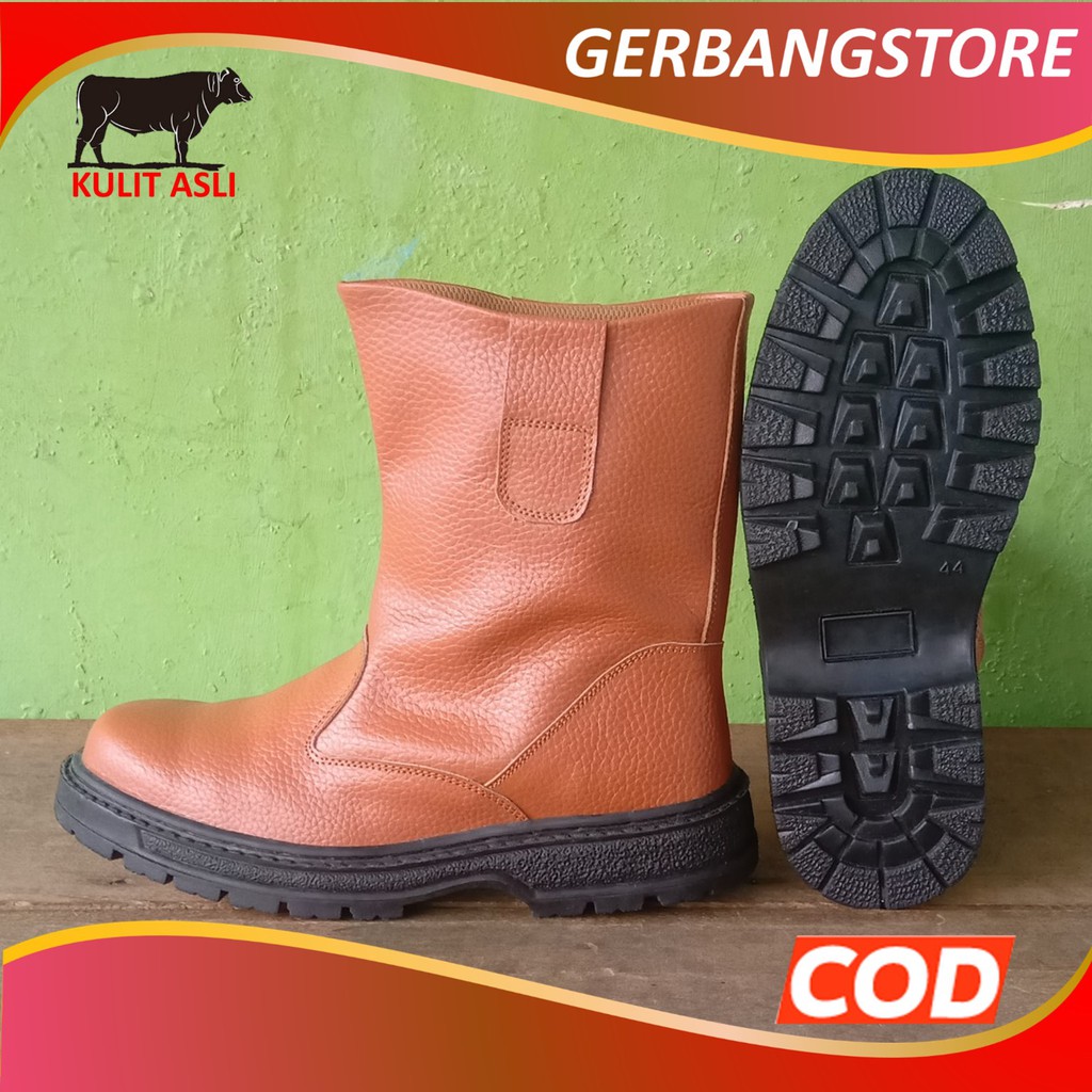 Sepatu Safety Boot Kulit Asli Proyek Industri [ 705 ]