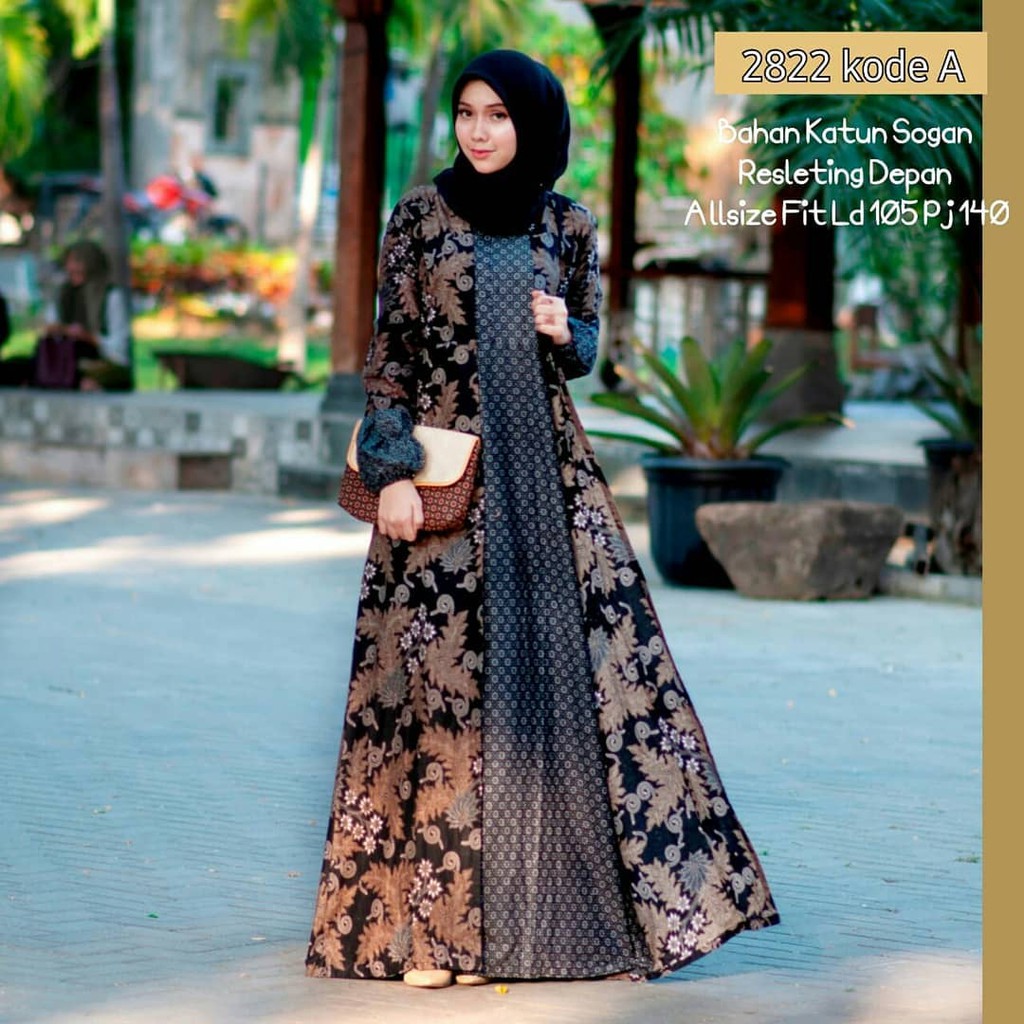 Gamis / Baju Wanita / Batik / Dress Wanita Model Terbaru 2020 /Baju Kondangan Terbaru 2020 / 2821