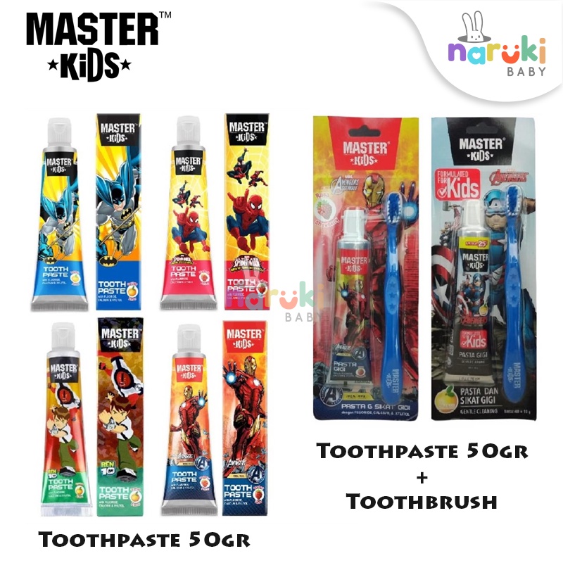 Master Kids Toothbrush &amp; Toothpaste 50gr Odol dan Sikat Gigi Anak