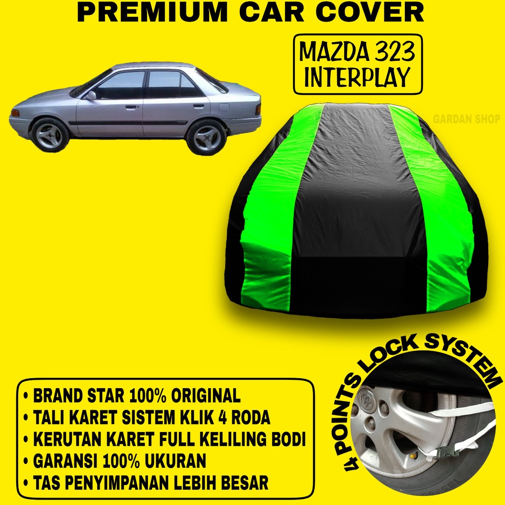 Body Cover MAZDA 323 INTERPLAY Sarung Strip HIJAU Penutup Pelindung Bodi Mobil Mazda 323 Interplay PREMIUM