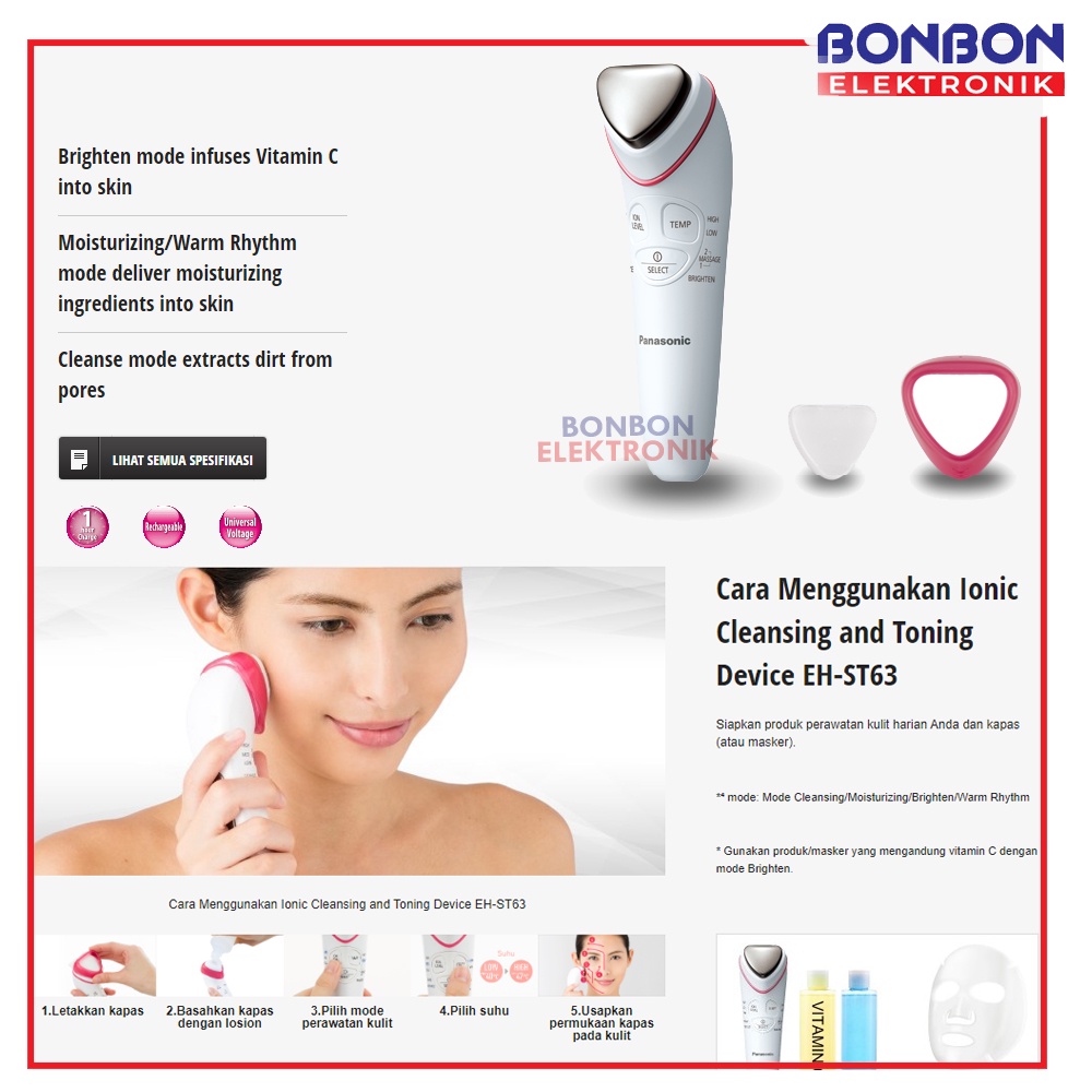 Panasonic Ionic Cleansing and toning EH ST63 Pembersih Wajah / EH-ST63