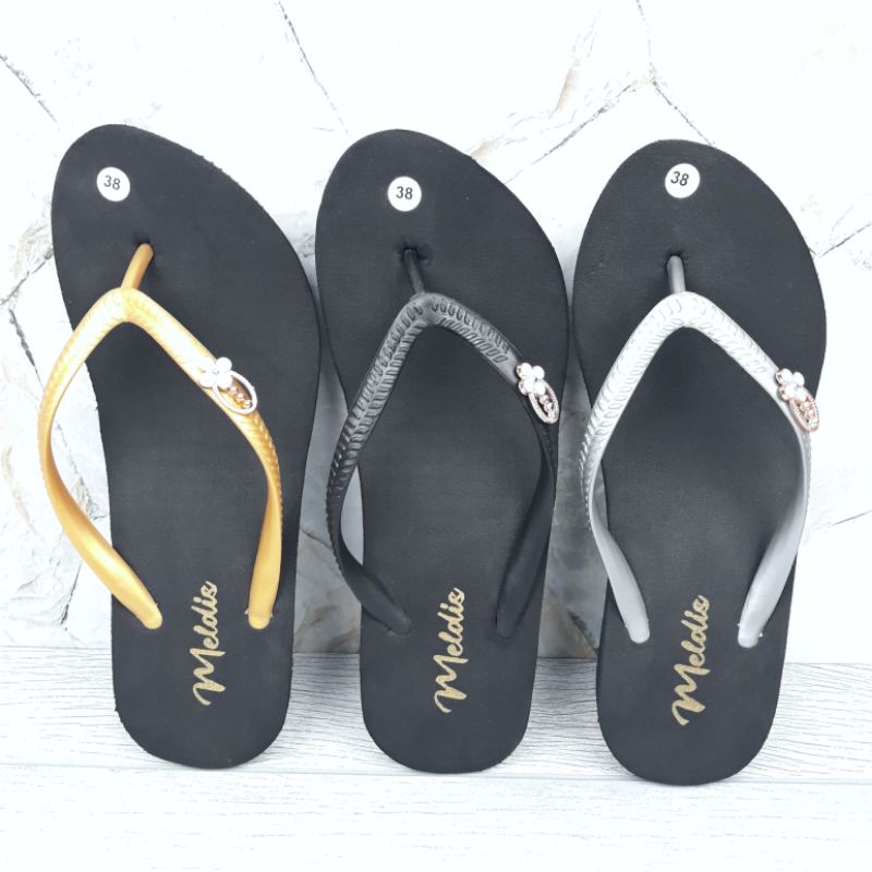 MELDIS Sandal Wedges Wanita Jepit Hak 5cm Spon Sendal Jepun Bali Cewek Spons Perempuan Japit Karet Polos Colorful Kualitas Super Premium Include Pin Bros Simple Casual Cantik Mewah Murah