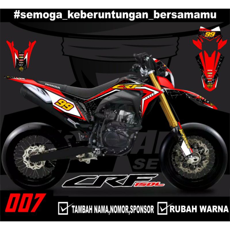 Sticker setiker stiker decal CRF 150 L- (a007) minimalis Fullbody-Dekal stiker CRF 150 L Trail