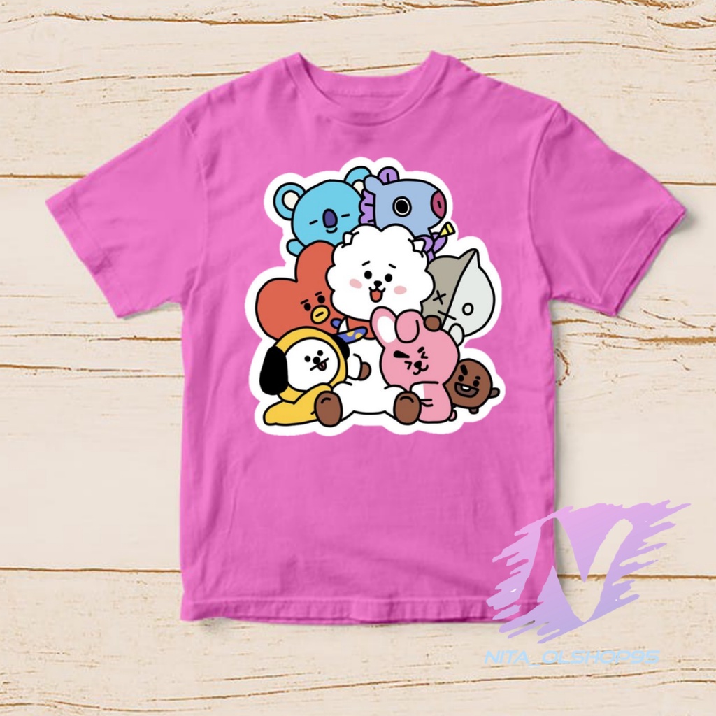 kaos anak animasi kartun bts