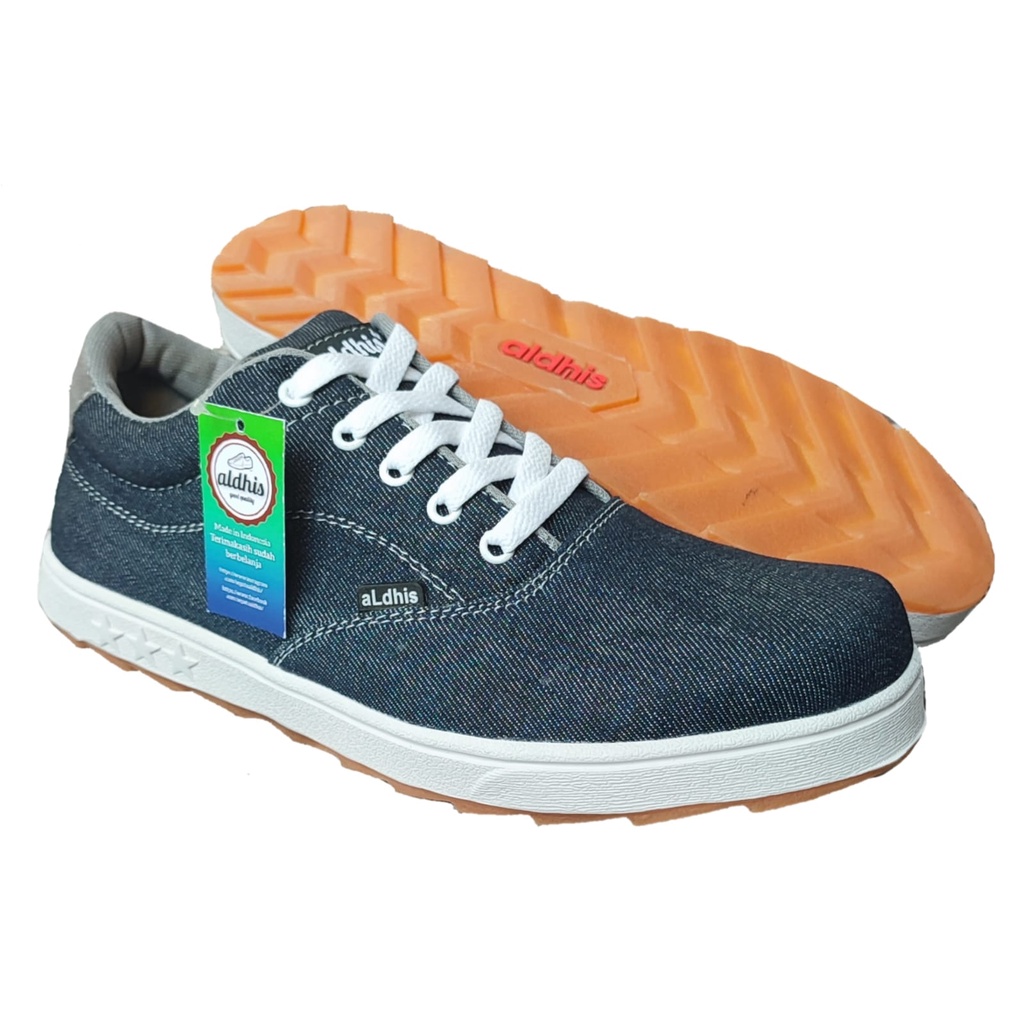 Sepatu Sneakers Pria Denim Aldhis A270 Abu Sneaker Cowok Terbaru 2022 Buat Gaya Original Lokal