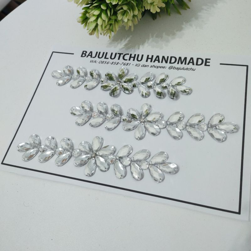 Payet rangkai diamond pinggang hijab aplikasi jahit /pcs