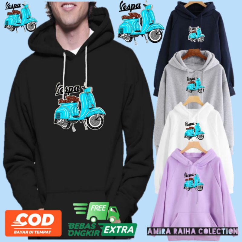 jaket hoodie dewasa vespa/hoodie motor vespa/jaket vespa/jaket motor vespa bebas pilih gambar