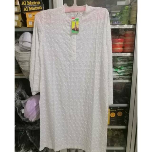Baju Atasan Tunik Ihrom Wanita Putih / Haji Umroh Katun Jepang by Najwa Collection