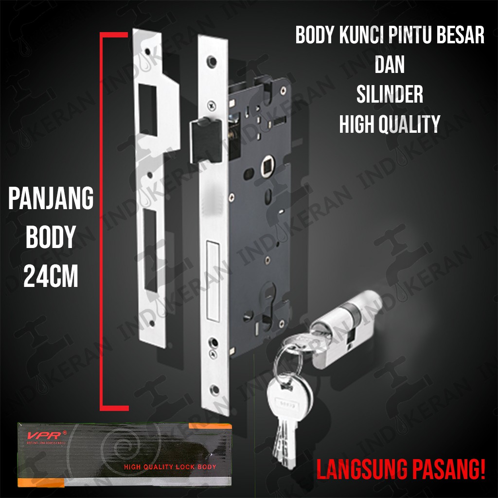INDOKERAN - Body Kunci Lidah Pintu Besar dan Silinder - High Quality