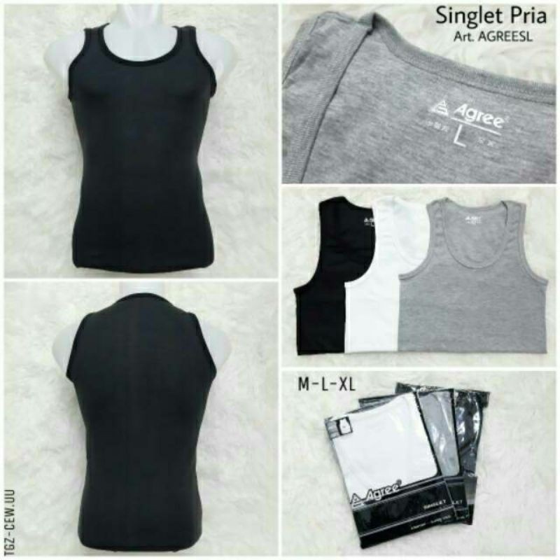 Singlet Dewasa Agree Kaos Dalam Oblong Katun