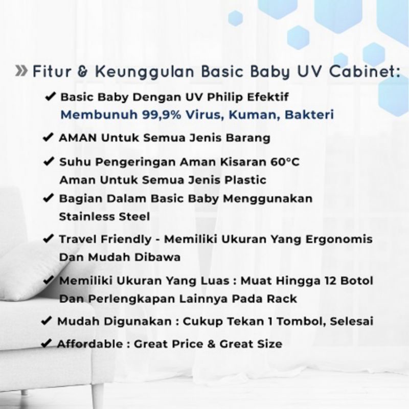 Basic Baby UV Sterilizer and Dryer Cabinet - Multifunction Sterilizer