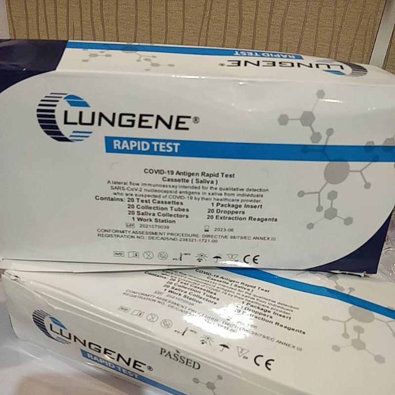 2 BOX LUNGENE RAPID TEST SALIVA ( Tes Air Liur )