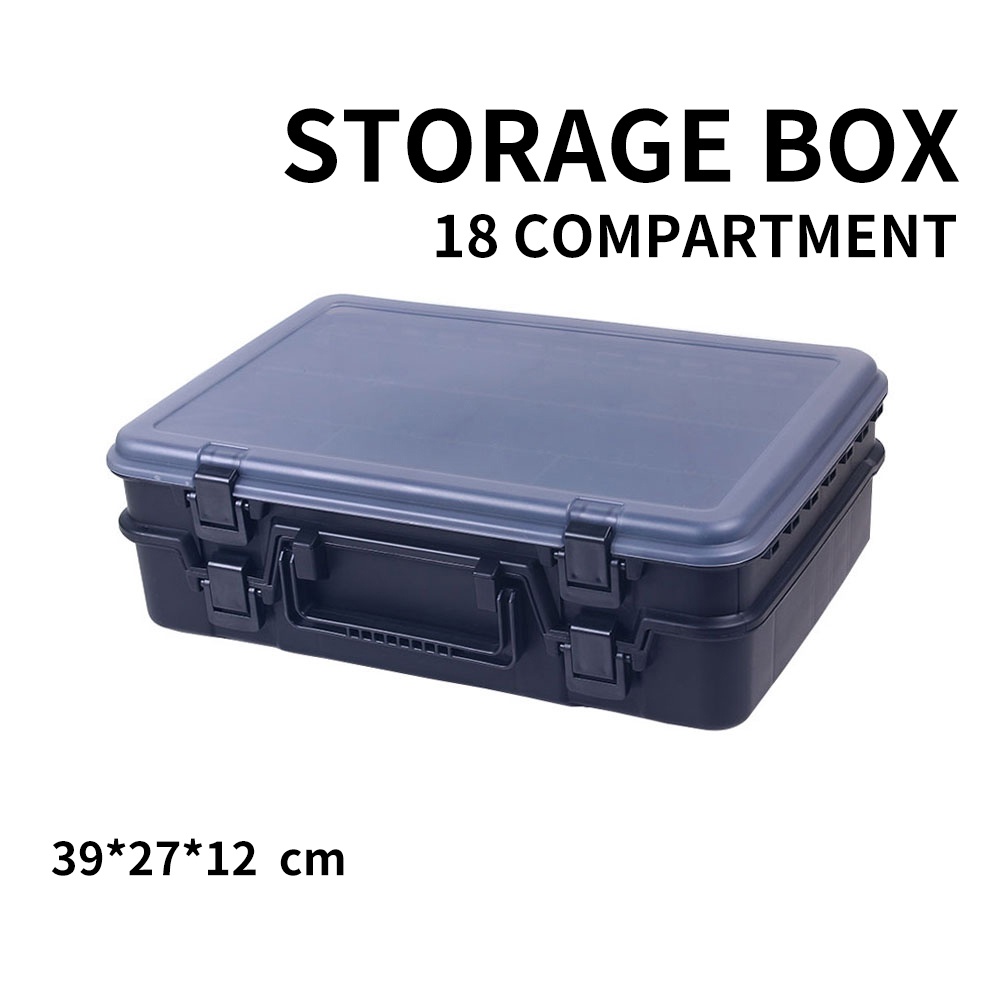 HENGJIA Double Layer 18 Compartments Fishing Tackle Boxes Fishing Lure Box Organizer Fishing Bait Tackle Storage Case