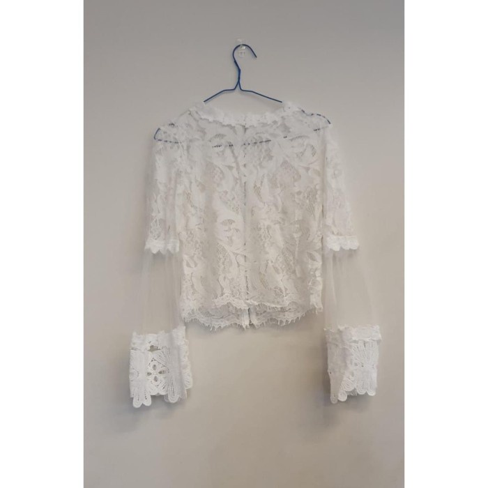 BAHAN BERKUALITAS BLUS TRANSPARAN MESH CROP TOP WANITA LENGAN PANJANG SUMMER BEACHWEAR EKSKLUSIF