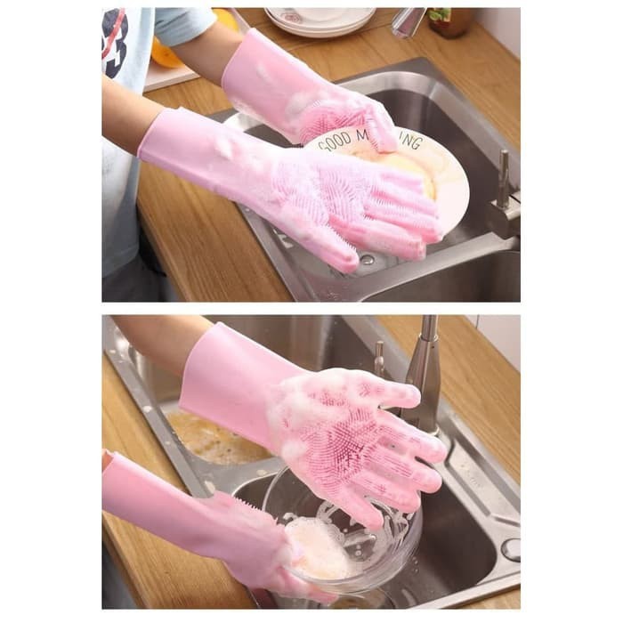 Sarung Tangan Silikon Magic Silicone Gloves Cuci Piring Anti Panas Food Grade