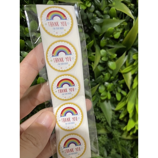 (50pcs) Stiker Thank You Bulat size 2,5cm / Thank You stickers Olshop etc-Tyo rainbow 50pcs