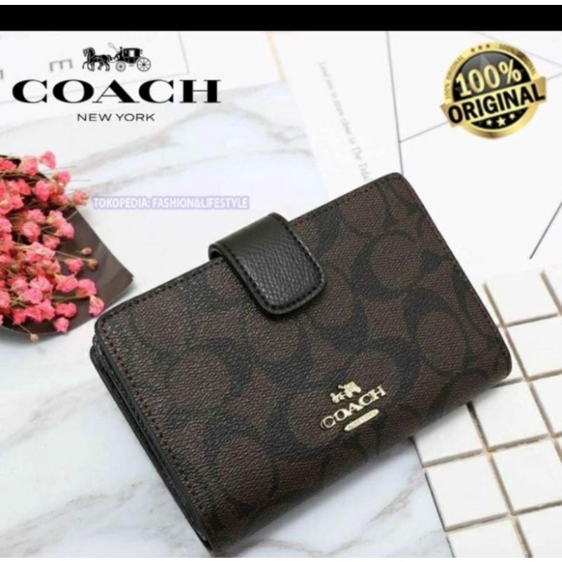dompet coach wallet medium 100% orginal