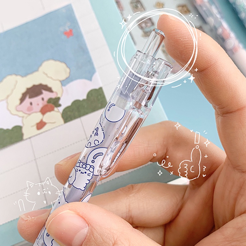 Pen Lem Dot Kartun Retractable Handmade DIY Untuk Anak