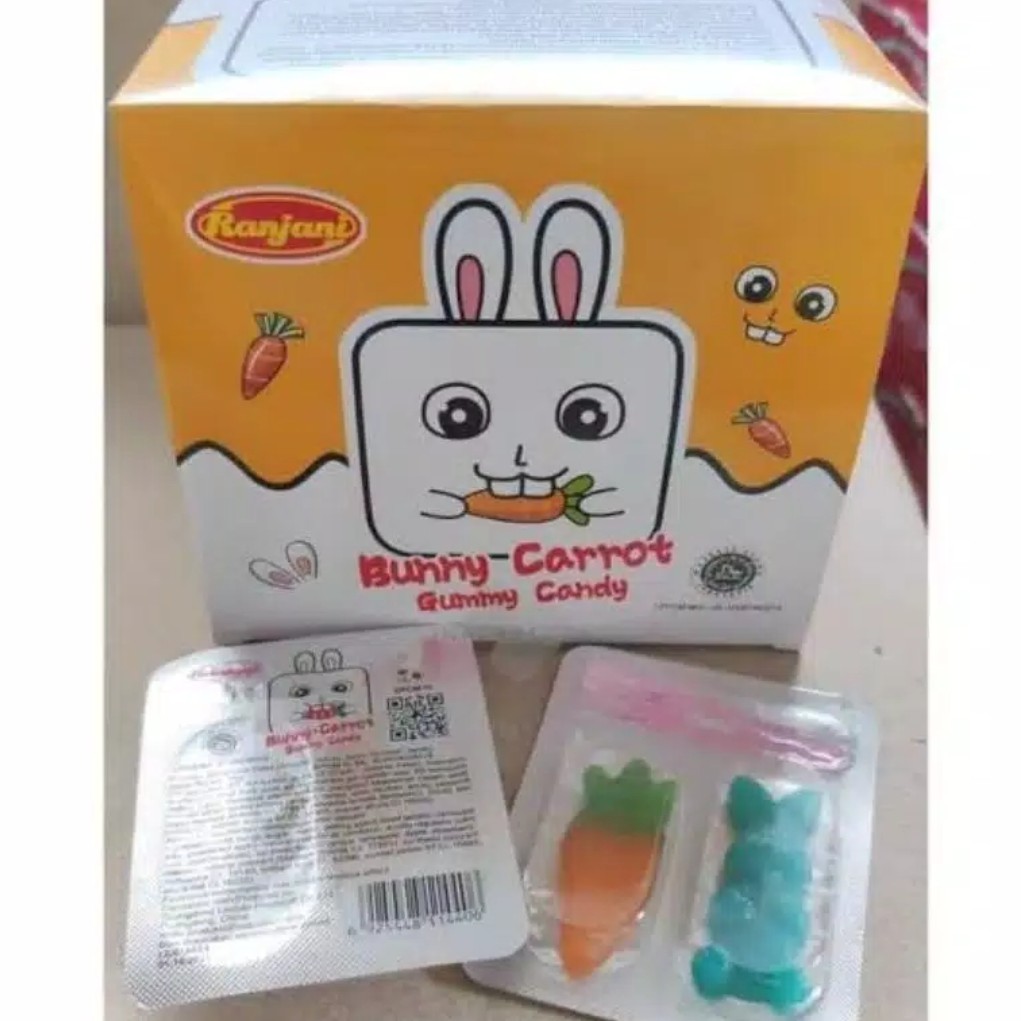 

Bunny Carrot Gummy Candy 1 Box 24pcs