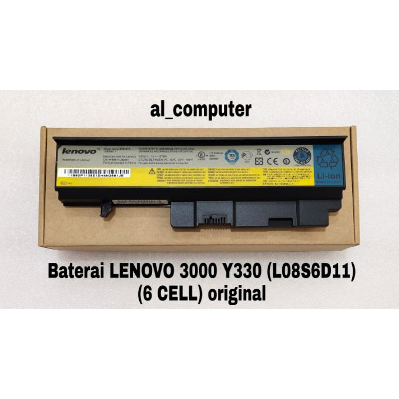 Baterai LENOVO 3000 Y330 (L08S6D11) (6 CELL) original