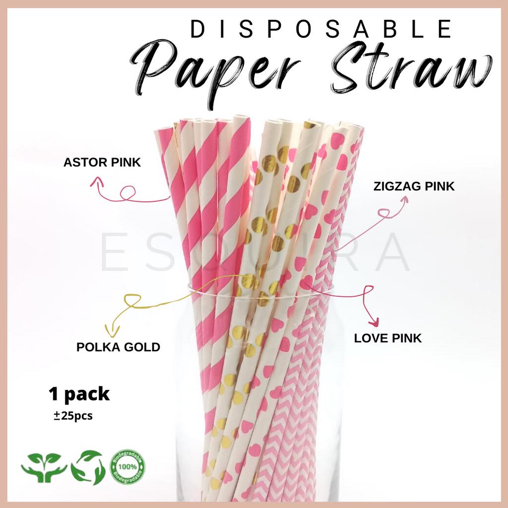 (25pcs) Paper Straw / Sedotan Kertas Motif PS