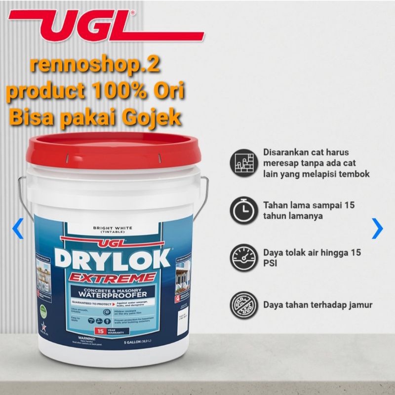 Drylok Extreme Waterproofer Cat Pelapis Anti Bocor 18.9 L - Putih